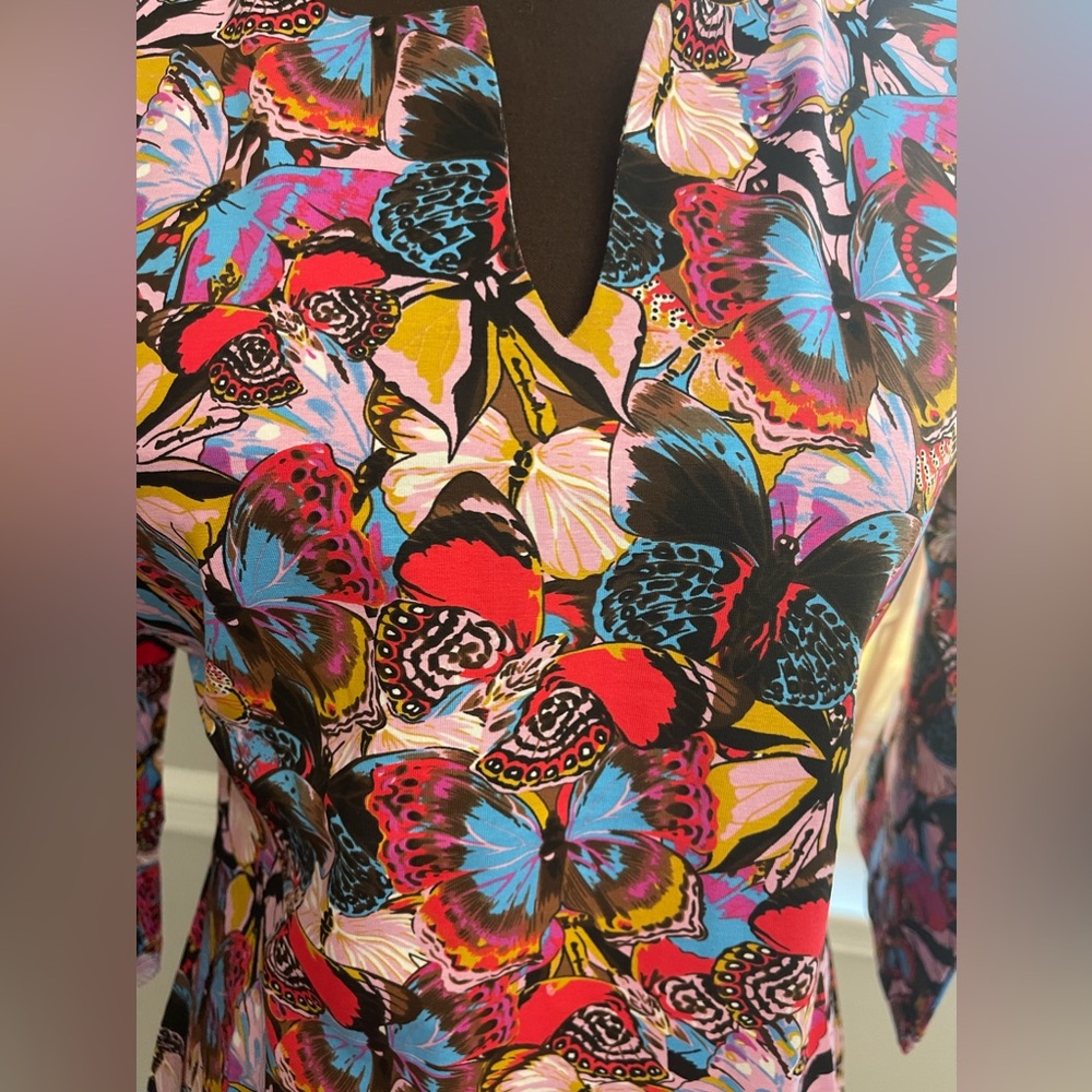 New nwt rising international butterfly top shirt sz all sizes L XL $48 - Picture 2 of 4